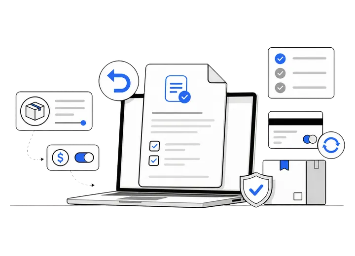 Abstract Refund Policy generator illustration